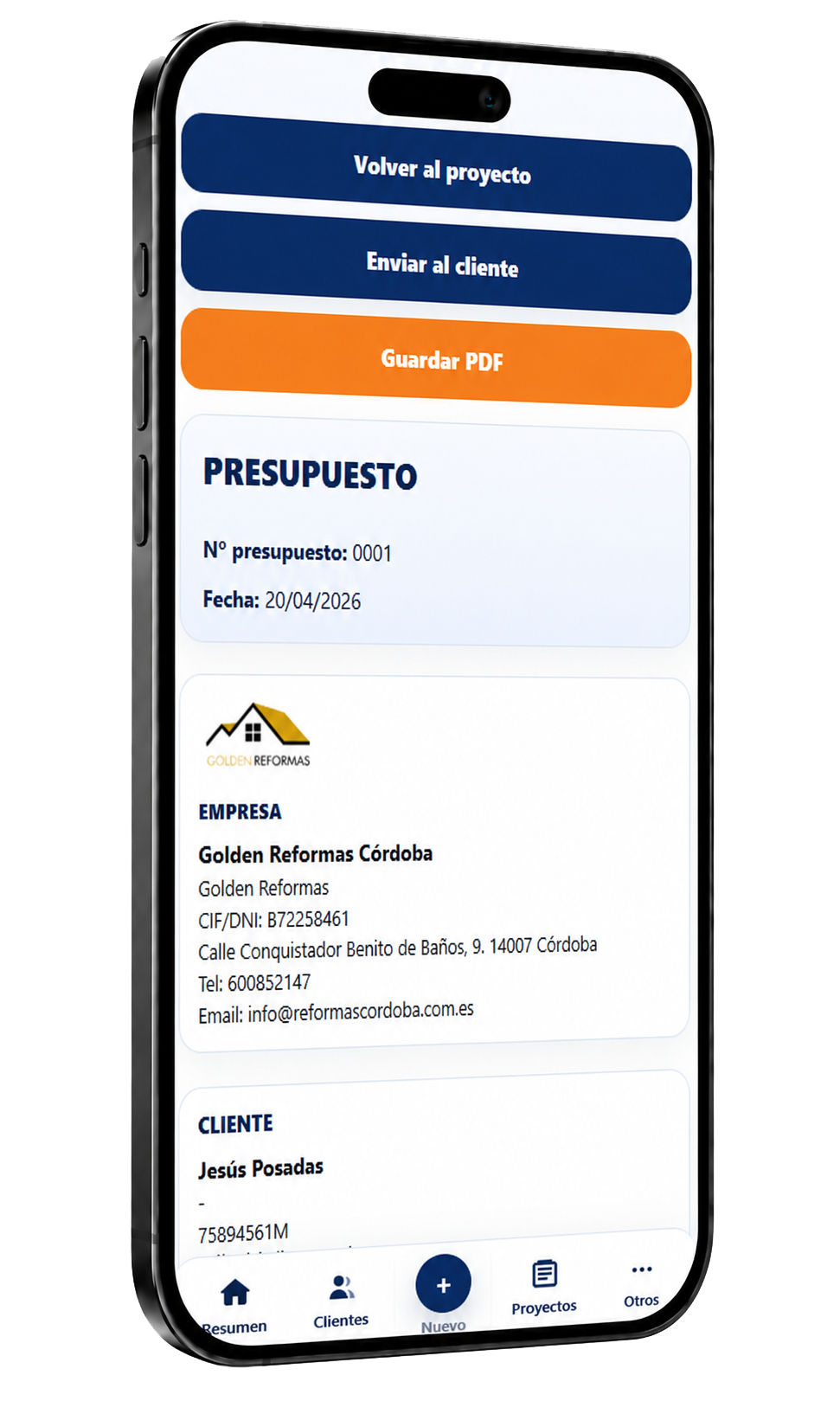 presupuesto generado